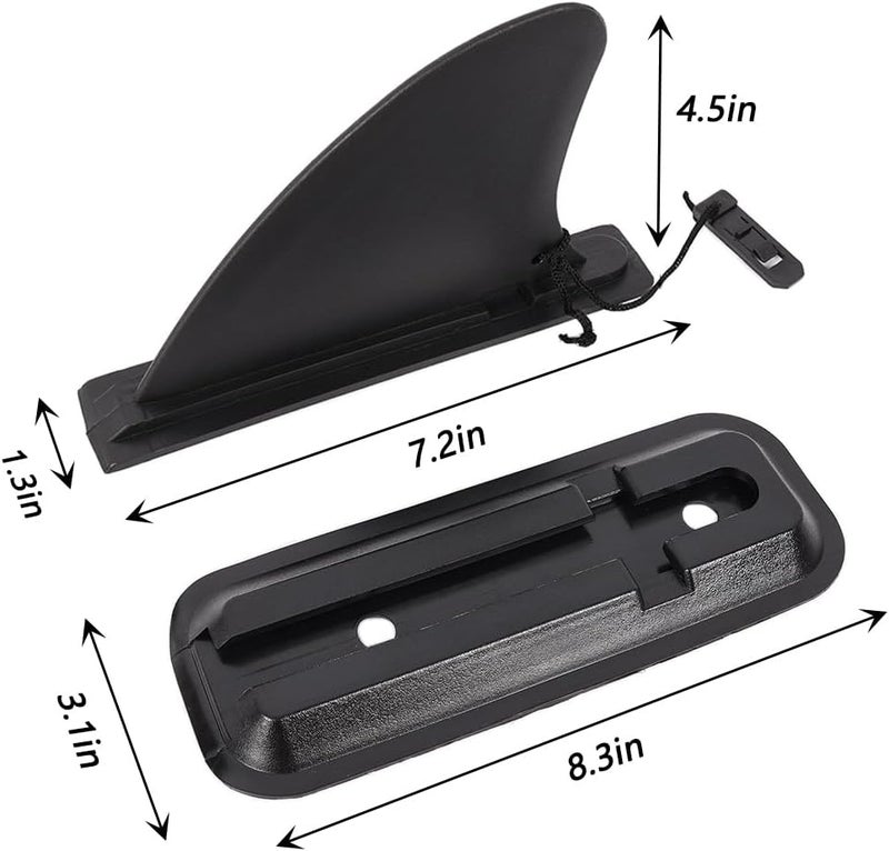 LOOEEL 1 Pairs Surfing Fins, Inflatable Paddle Board Fins, 4-inch Center Fin with Base,Detachable Fin Dock Tail Fin for Long Board Paddle Board Surfboard Surfing Kayak Fin - Image 3